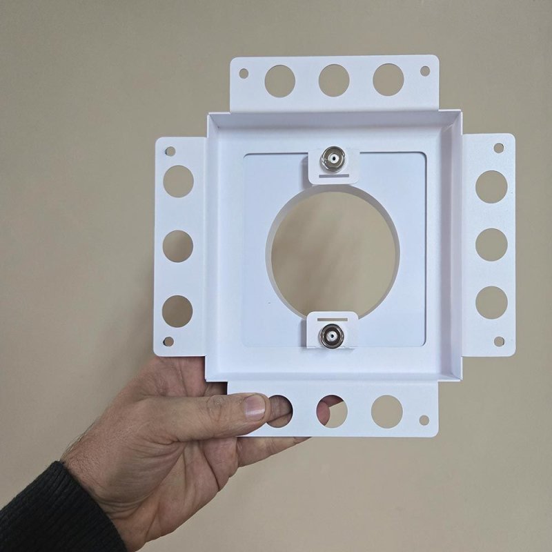 Вентиляционная решетка Plaster Air 170х170 с фланцем D100, белая — фото, характеристики