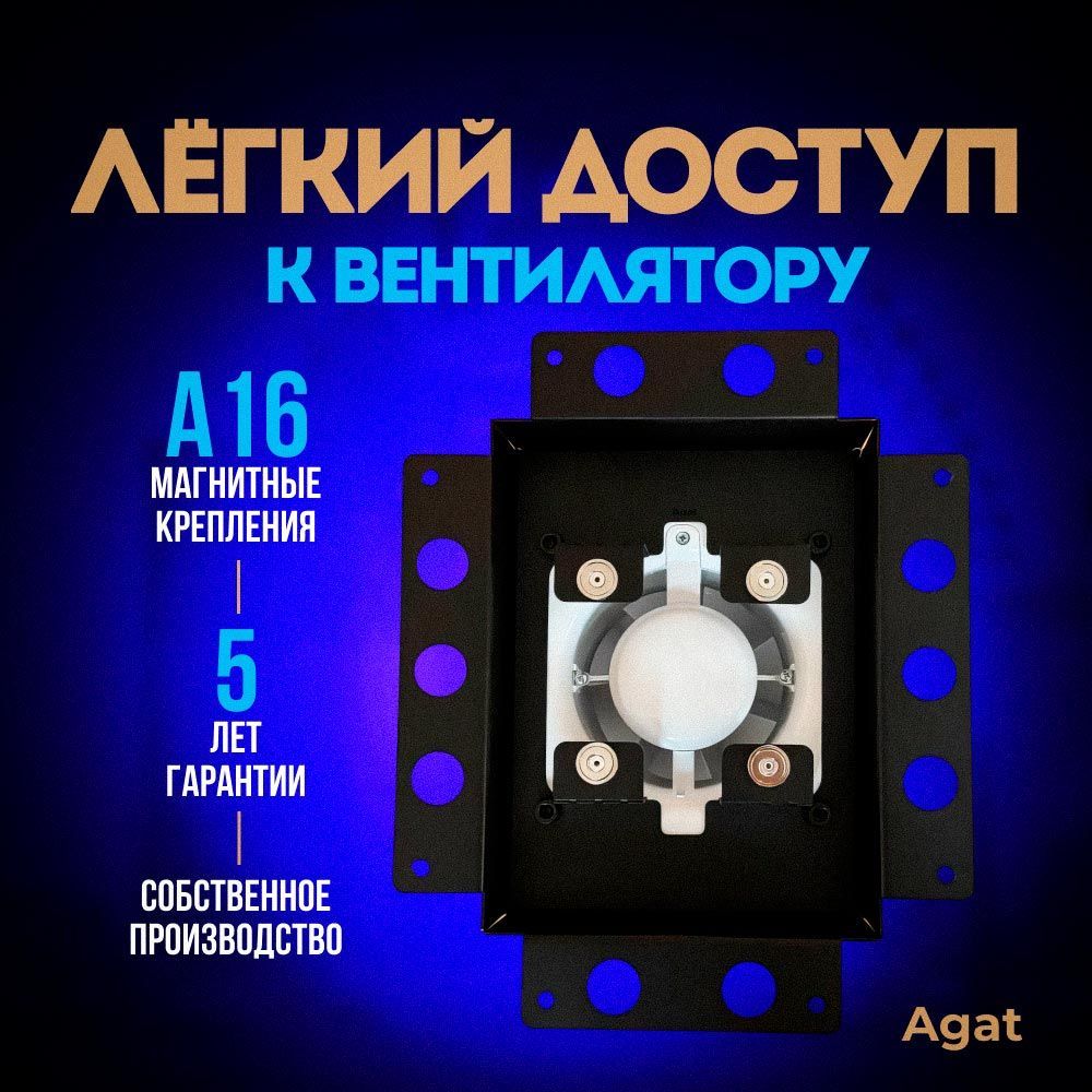 Решетка + вентилятор Light Air-Vent 150х200 D100 (черная) — фото, характеристики