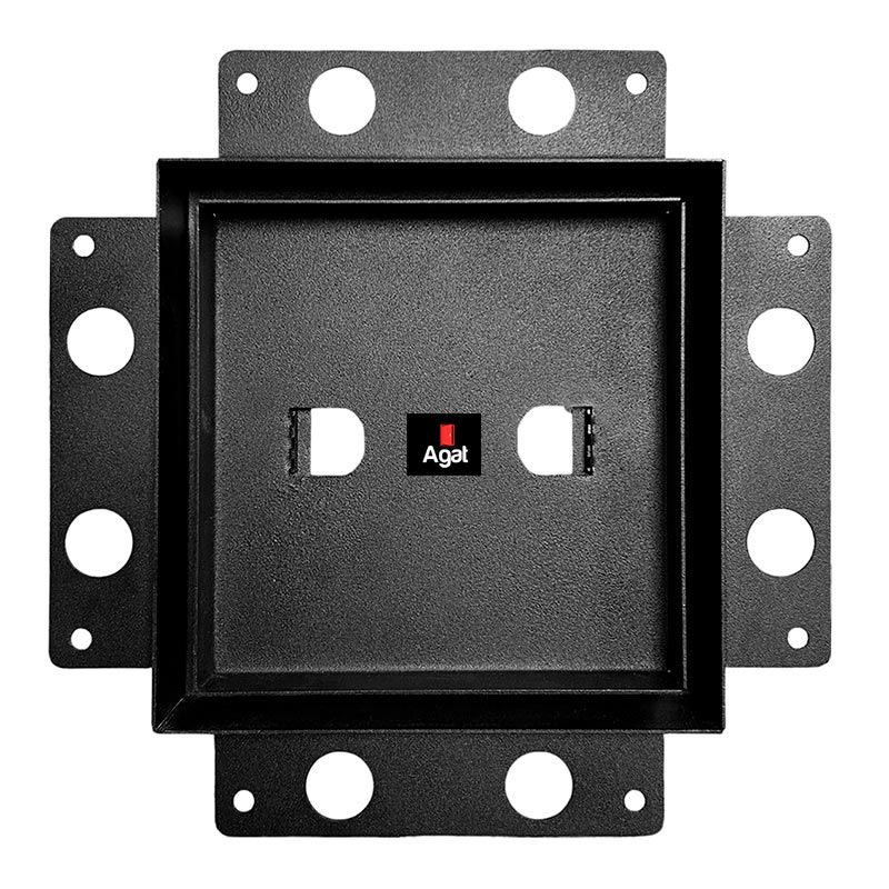 Вентиляционная решетка Keramo Air 170x170 с фланцем D100, черная — фото, характеристики