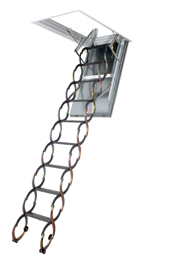 Чердачная ножничная лестница FAKRO LSF 60×120×300 см — фото, характеристики