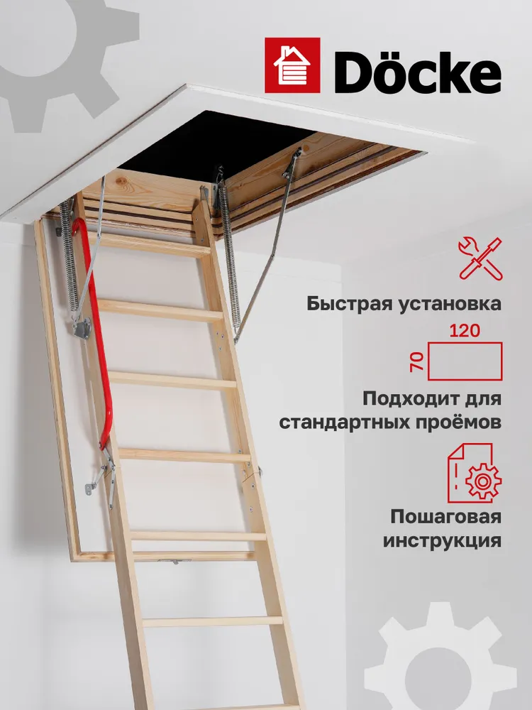 Чердачная лестница Docke Premium Termo 70x120x280 — фото, характеристики