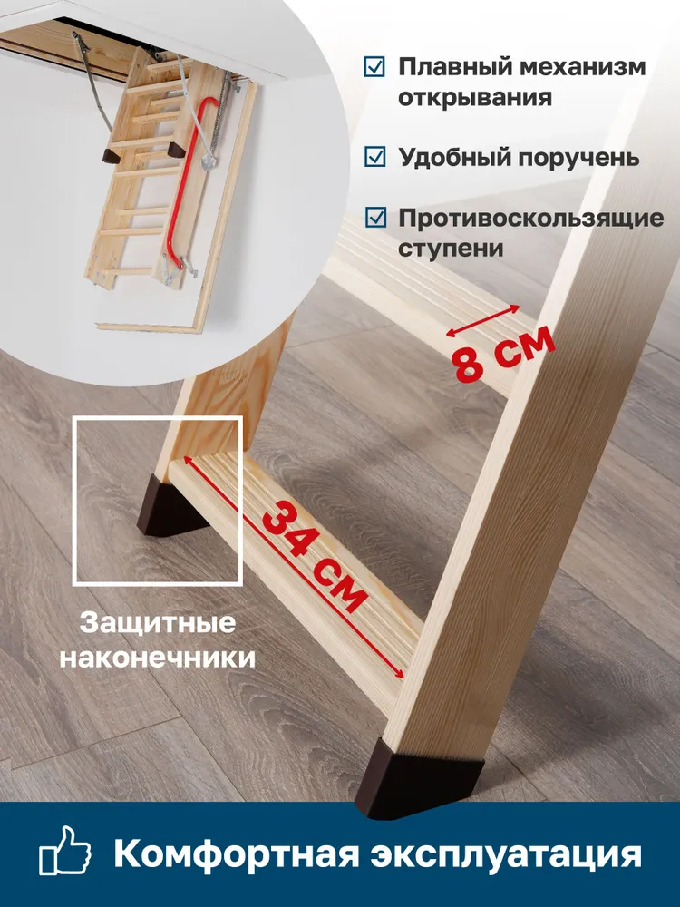 Чердачная лестница Docke Standard Termo 60x120x300 — фото, характеристики