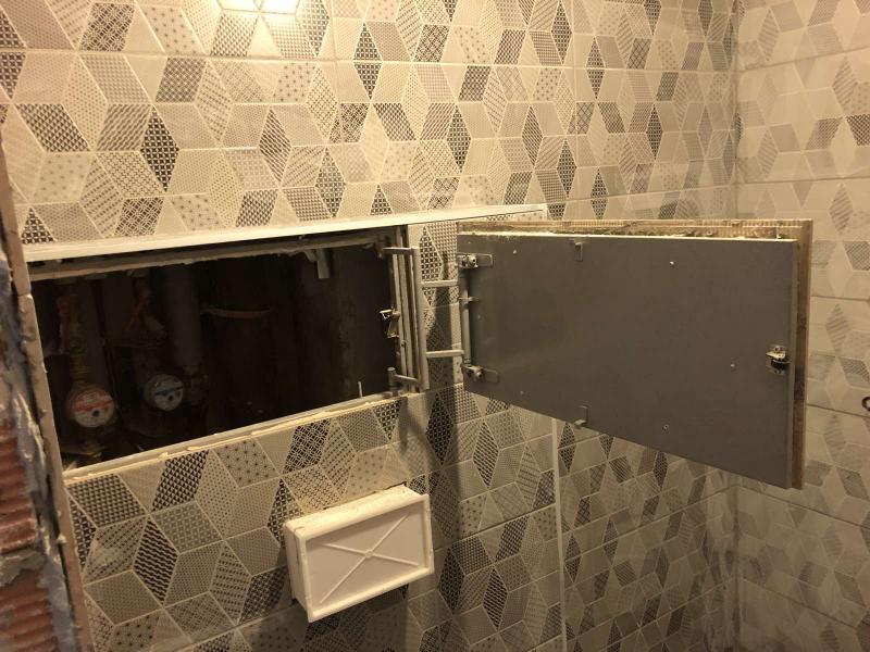 Нажимной стальной люк под плитку с регулировками 60х30