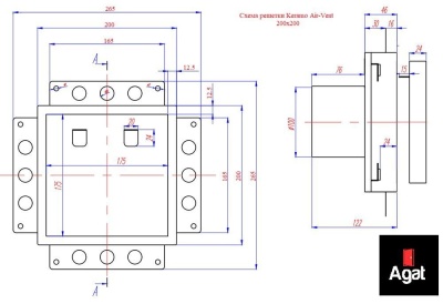 Решетка + вентилятор Keramo Air-Vent 200х200 D100 (белая) детальное фото
