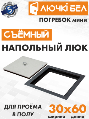 Напольный люк со съемной крышкой Погребок Мини 30х60 детальное фото