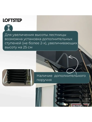 Лестница ножничная металлическая LOFTSTEP LCS (CH) 70*100/300 детальное фото