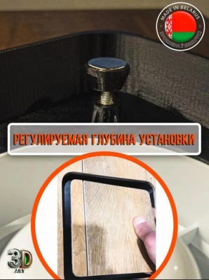 Вентрешетка 3D-art 160x160 скруглённые углы (черная, под плитку) детальное фото