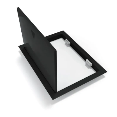 Люк металлический с магнитом 400х450 черный детальное фото