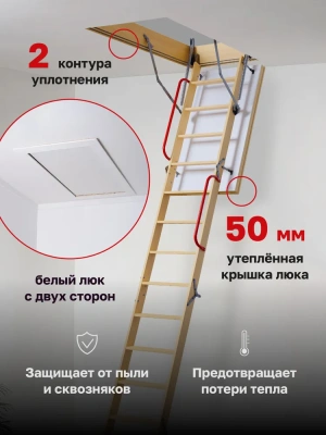 Чердачная лестница Premium Termo Long 70x120x363 детальное фото
