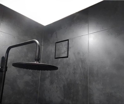 Решетка + вентилятор Plaster Air-Vent GKL 200х200 D100 (черная) детальное фото