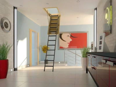 Лестница складная металлическая Fakro Smart LMS 70x130x305 детальное фото